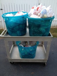 Food 4 Kids bags packed and loaded for delivery to local schools 